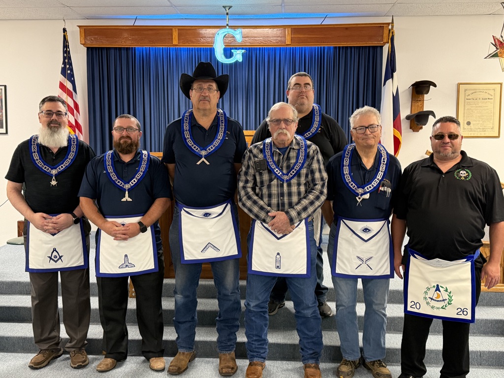 Iowa Park Lodge No. 713 officers for the 2026–2027 Masonic year